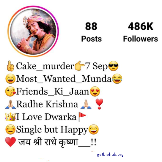 Radhe Krishna Bio for Instagram in Hindi - Best Collection for Your Profile