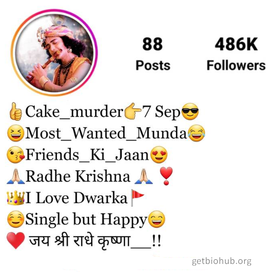 Best Radhe Krishna Bio Ideas for Instagram in Hindi